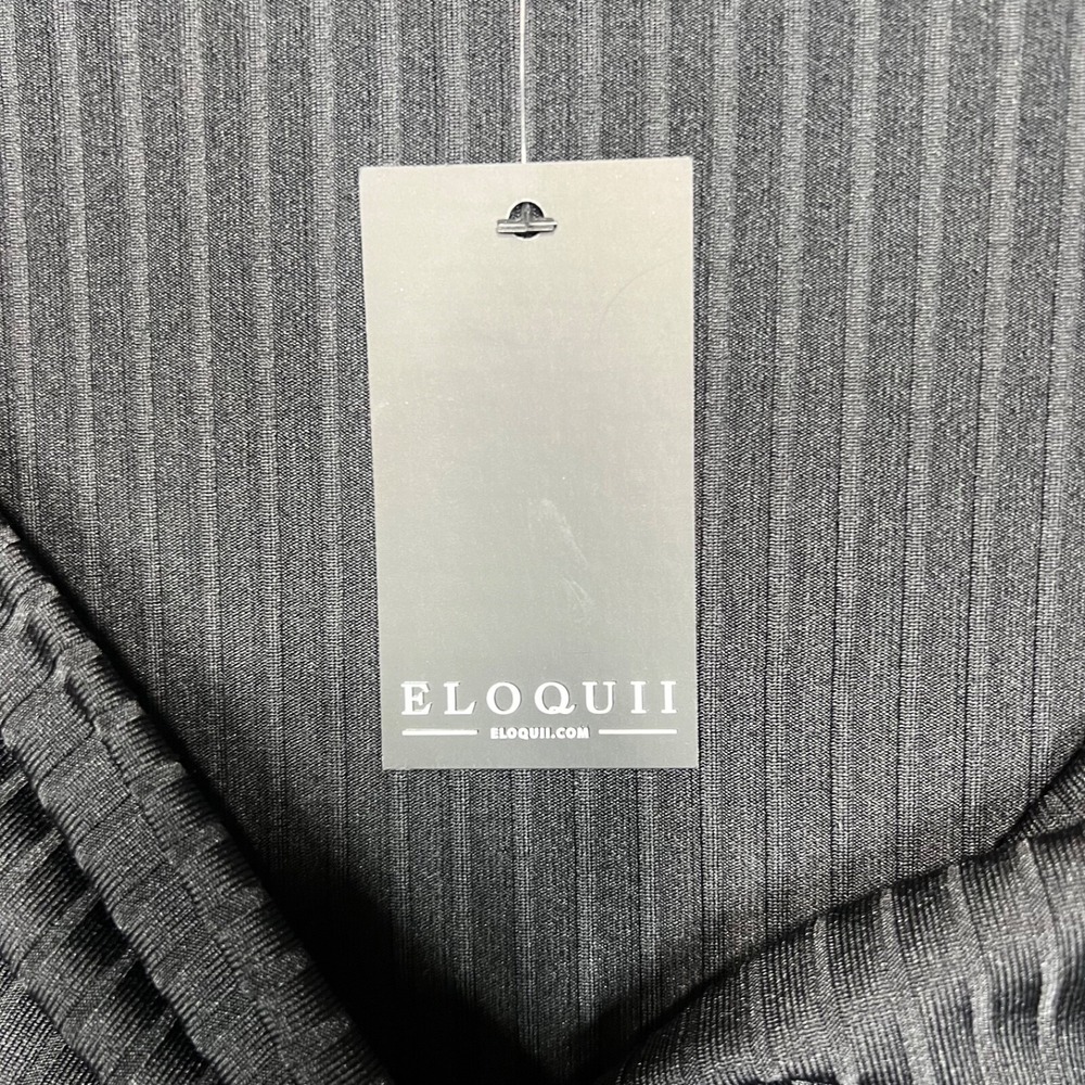 Eloquii Shirt Women's 18/20 Black Twist‎ Front Goth V-Neck Stretch - Picture 6 of 12